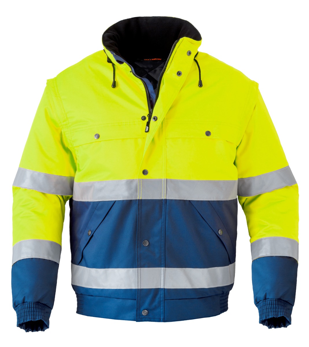 Marineblauw/fluor geel