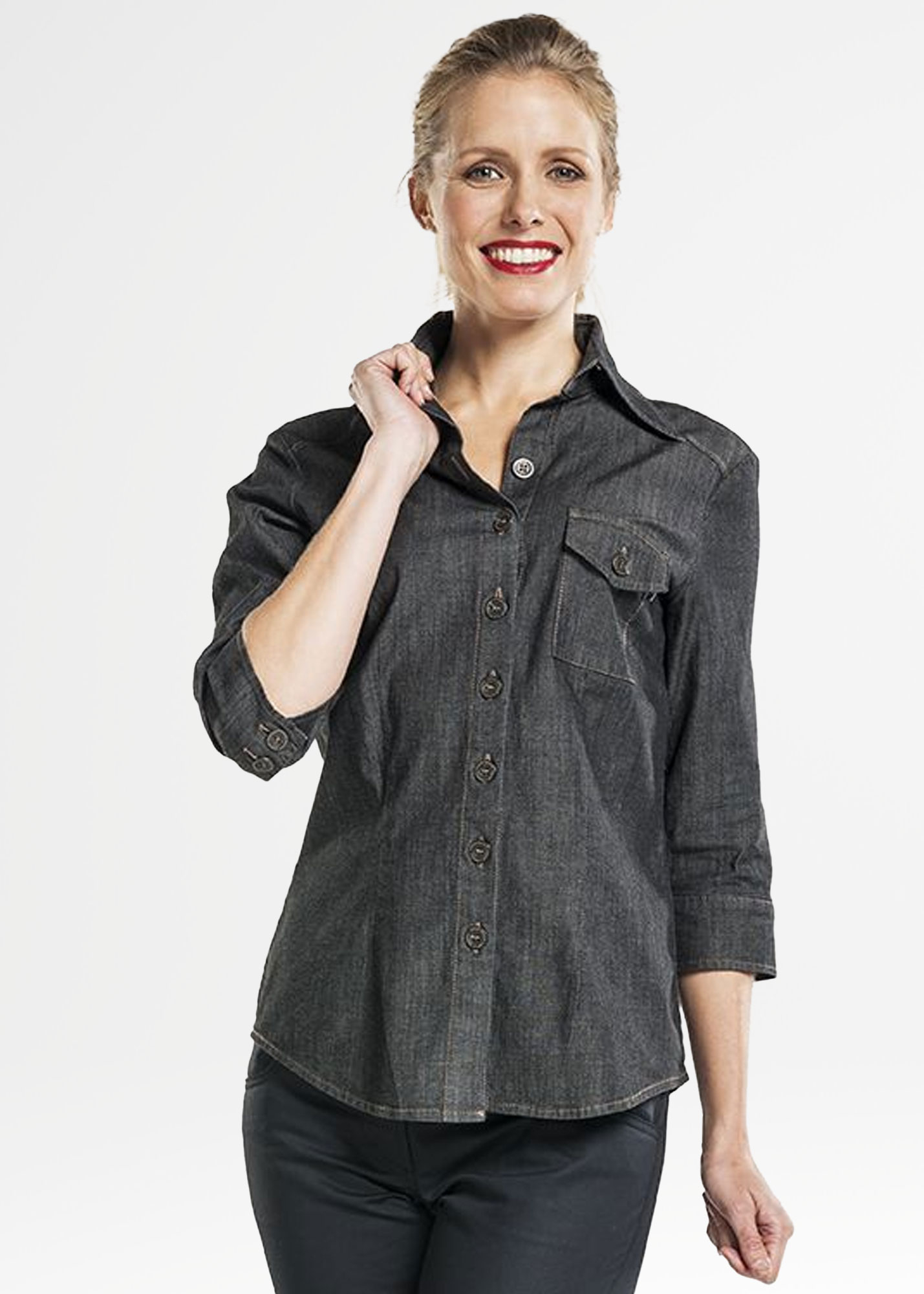 Chaud Devant Women Antra Denim Stretch 3/4 Sleeve
