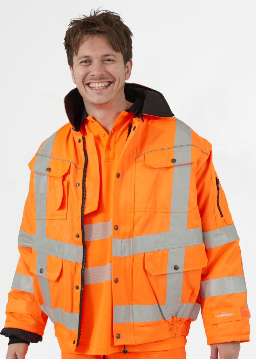 Hydrowear Aberdeen hoge zichtbaarheids werkjas oranje