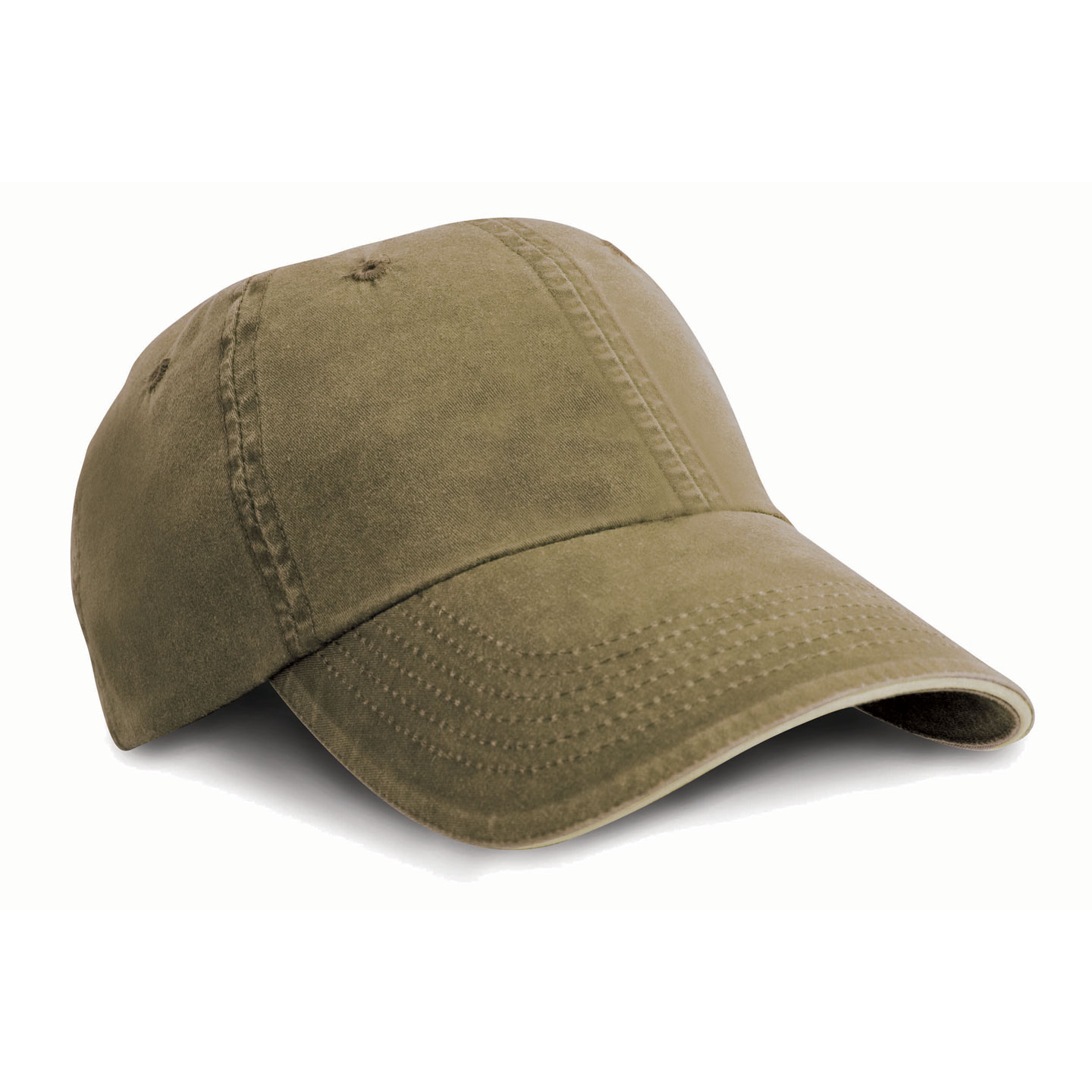 Result Washed Fine Line Cotton Cap With Sandwich Peak